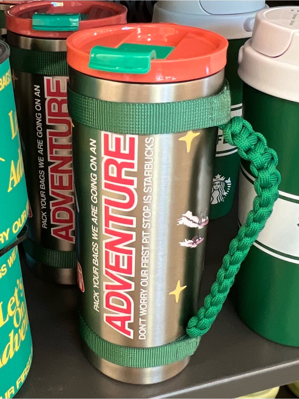 Starbucks X Dandy ROAD TRIP 20oz Water Bottle Tumbler With Woven Handle NWT